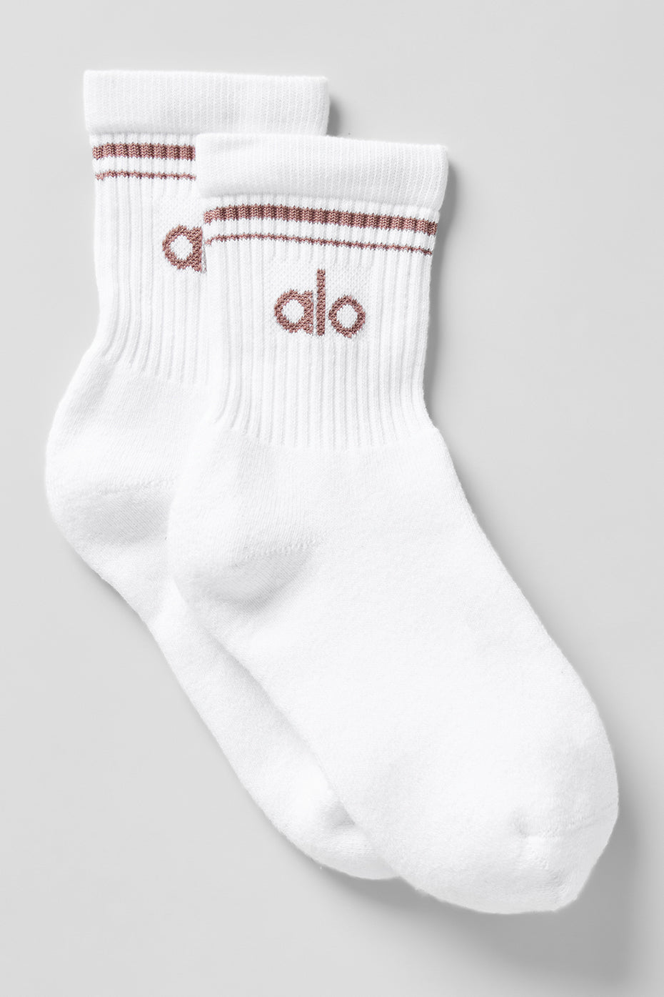 Unisex Half-Crew Throwback Sock - White/Mushroom