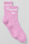 Unisex Half-Crew Throwback Sock - Candy Heart Pink/White
