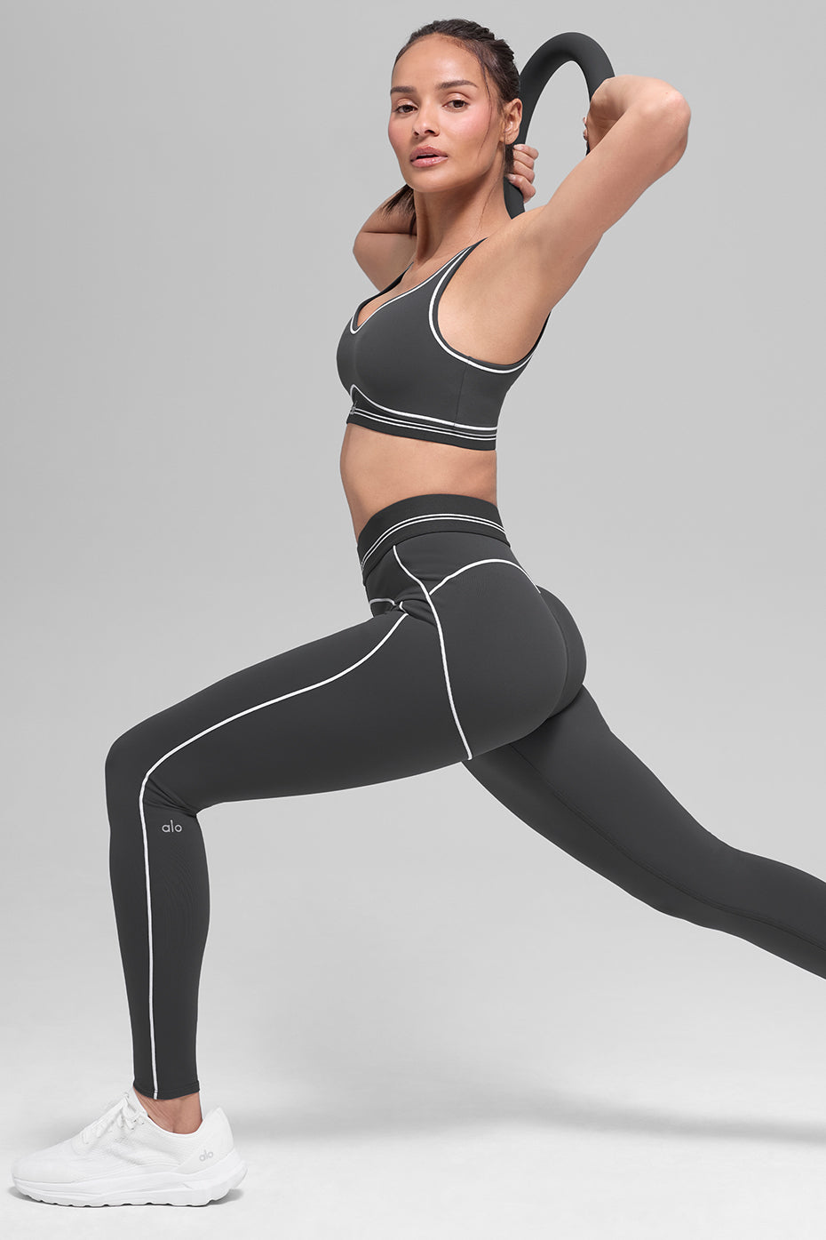 Airbrush High-Waist Heart Throb Set - Anthracite/White