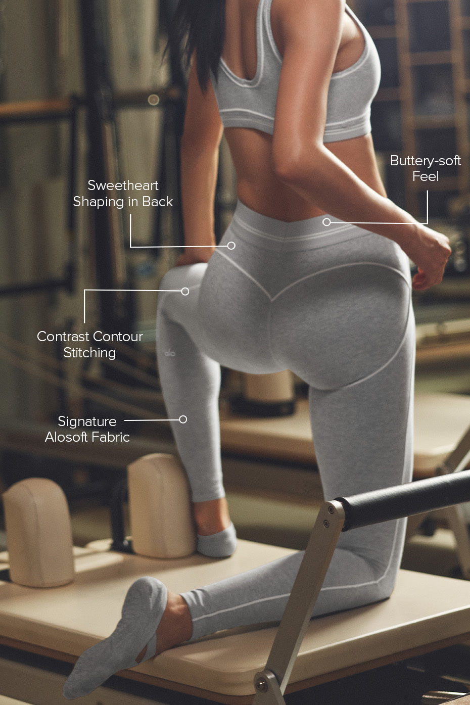 Alosoft High-Waist Heart Throb Set Grey/White